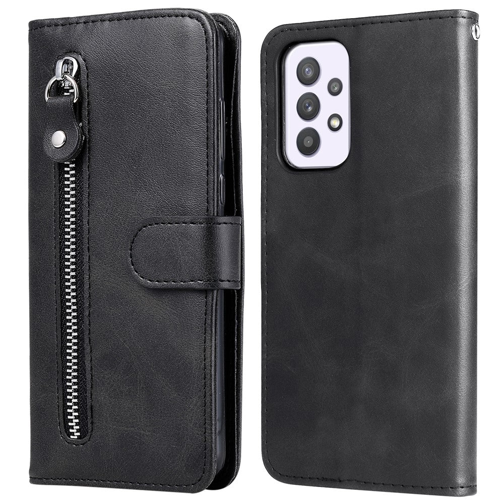 Zipper Pocket Magnetic Clasp Leather Cover Phone Case with Stand Wallet for Samsung Galaxy A33 5G