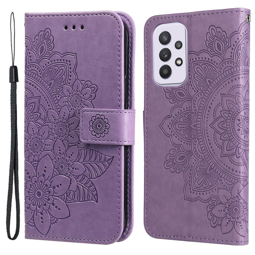 For Samsung Galaxy A33 5G Case Floral Pattern PU Leather Wallet Stand Phone Cover