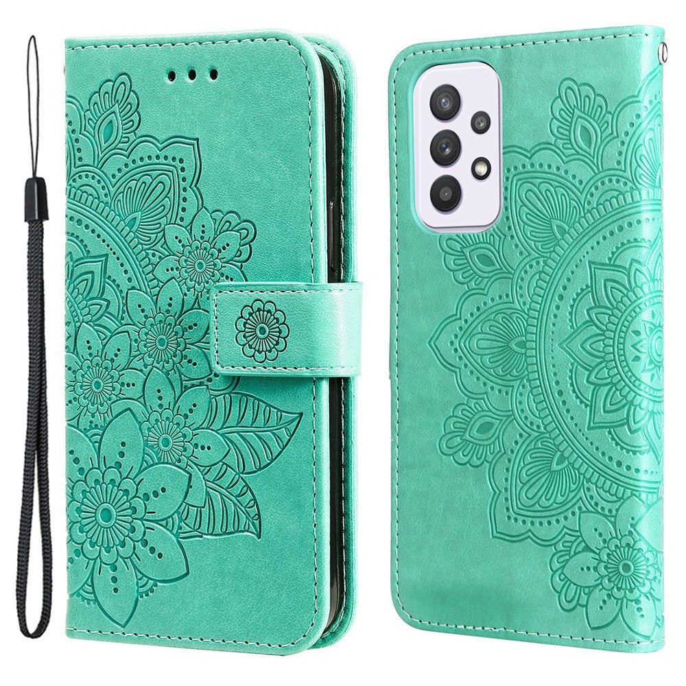 For Samsung Galaxy A33 5G Case Floral Pattern PU Leather Wallet Stand Phone Cover