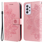 For Samsung Galaxy A33 5G Case Floral Pattern PU Leather Wallet Stand Phone Cover
