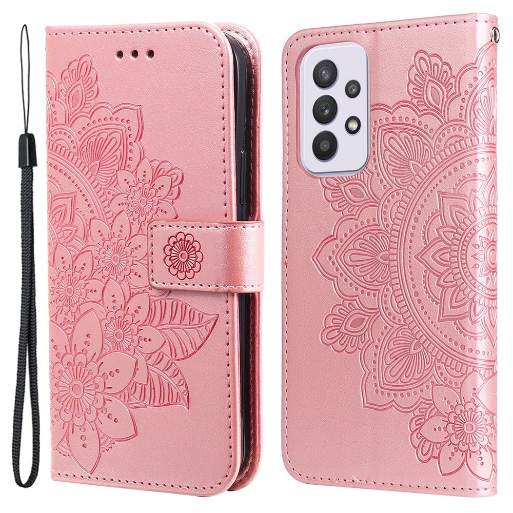 For Samsung Galaxy A33 5G Case Floral Pattern PU Leather Wallet Stand Phone Cover