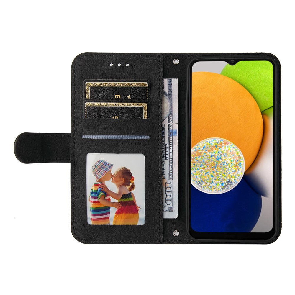 Til Samsung Galaxy A03 (164,2 mm) Læderpung Covers Skin Touch Telefoncover Stander med Rem