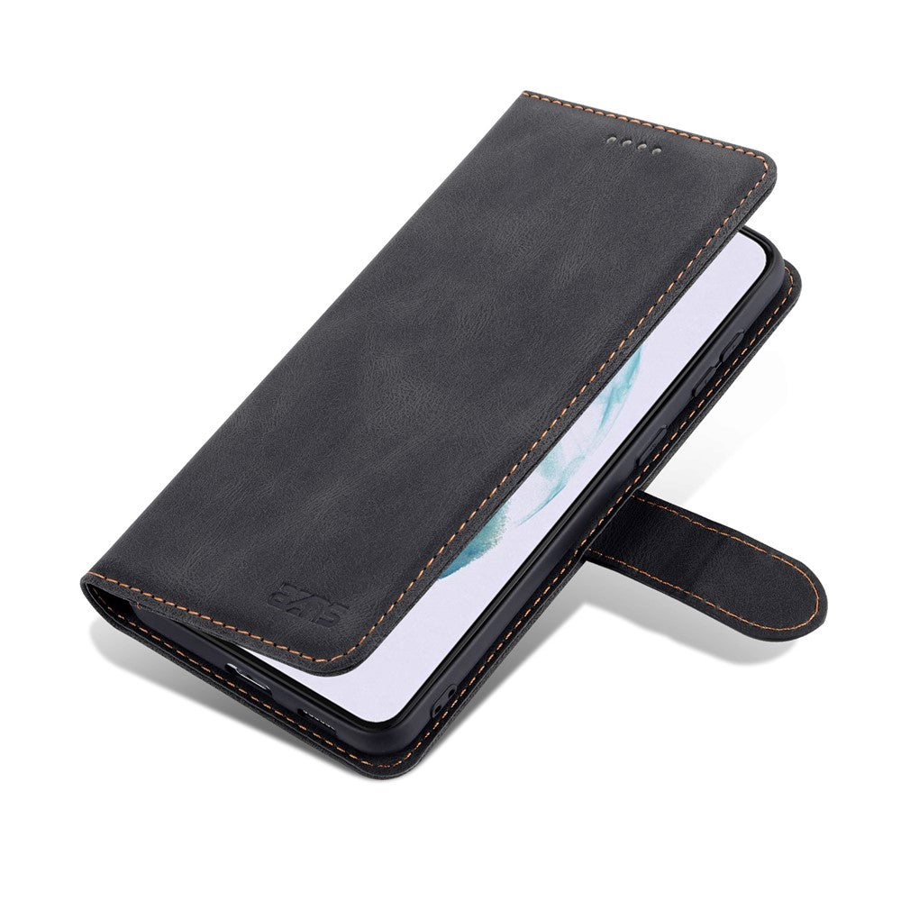 AZNS Wallet Stand PU Leather Full Protection Phone Case Cover for Samsung Galaxy S22+ 5G