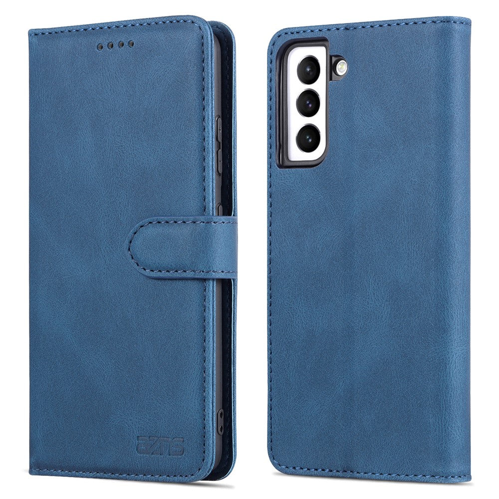 AZNS Wallet Stand PU Leather Full Protection Phone Case Cover for Samsung Galaxy S22+ 5G