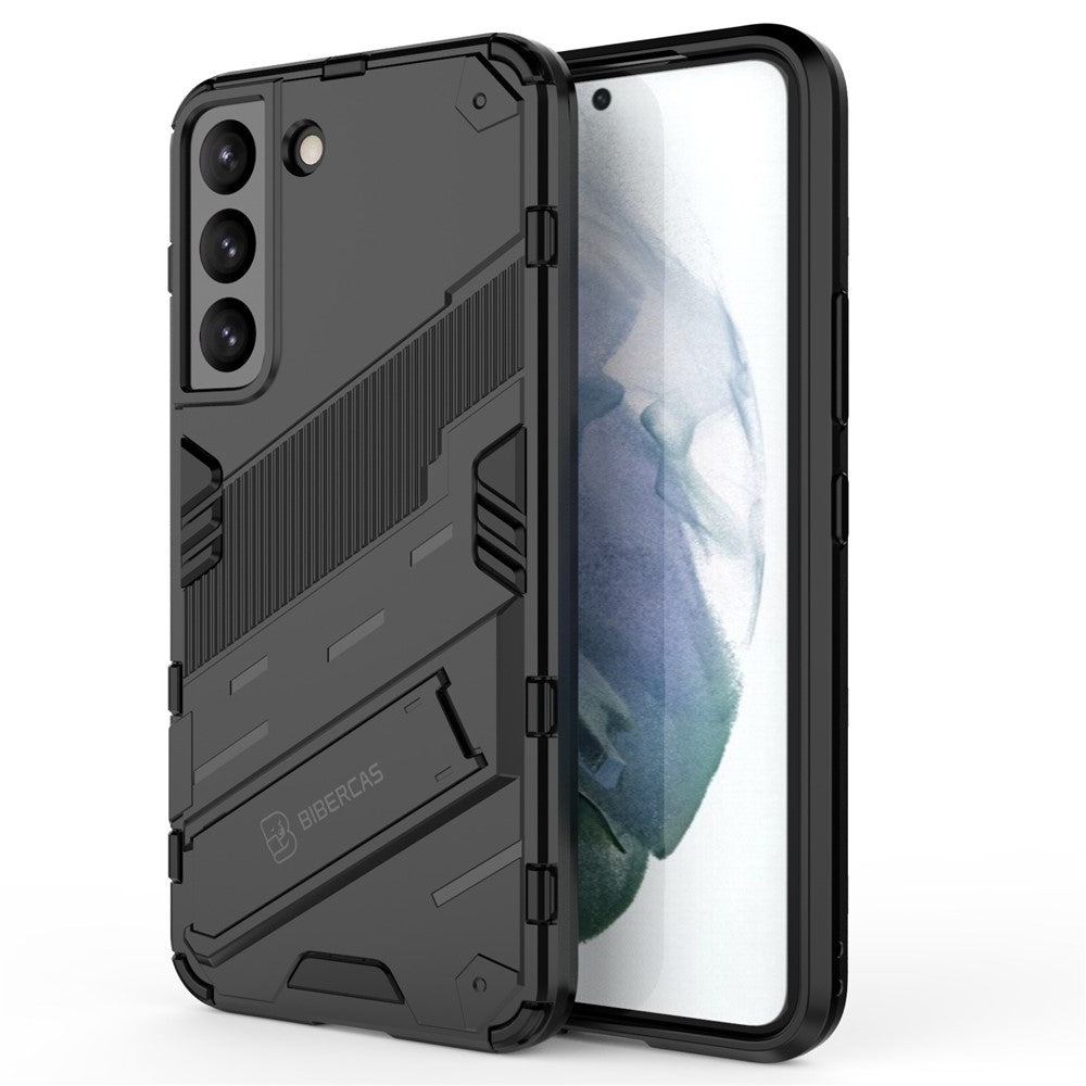 Kickstand Design Flexible TPU + Hard PC Back Phone Cover Anti-Scratch Cellphone Case for Samsung Galaxy S22 5G