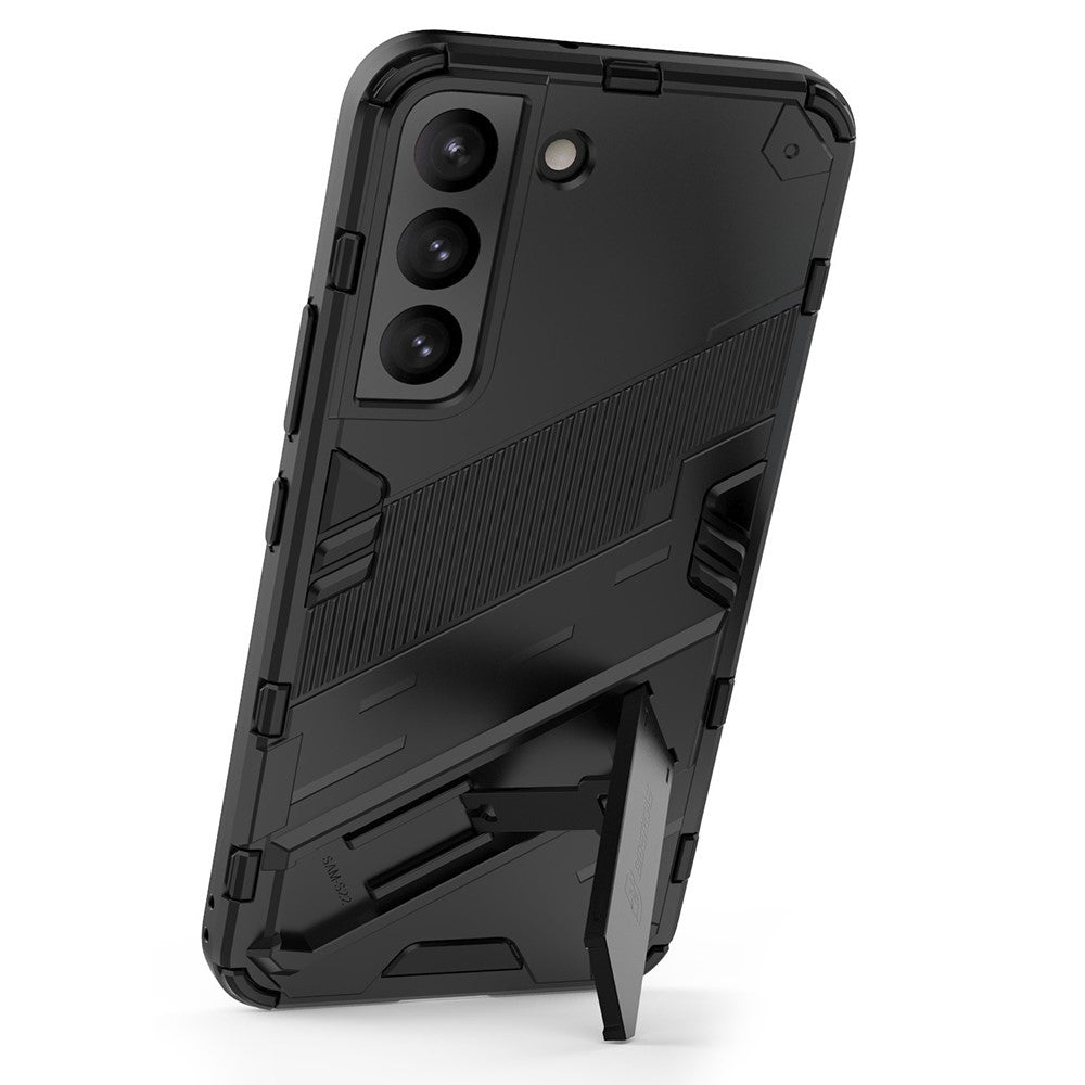 Kickstand Design Flexible TPU + Hard PC Back Phone Cover Anti-Scratch Cellphone Case for Samsung Galaxy S22 5G