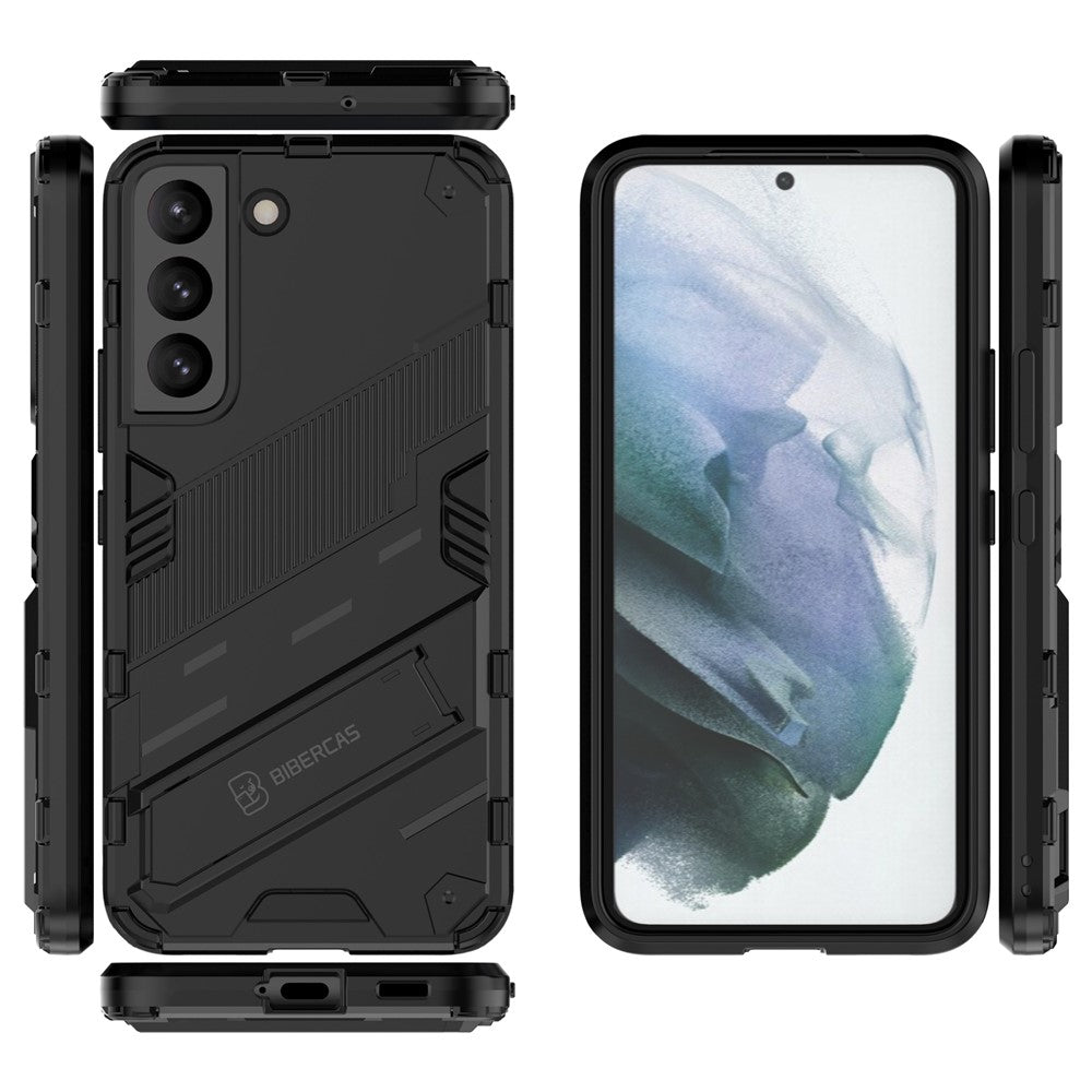 Kickstand Design Flexible TPU + Hard PC Back Phone Cover Anti-Scratch Cellphone Case for Samsung Galaxy S22 5G