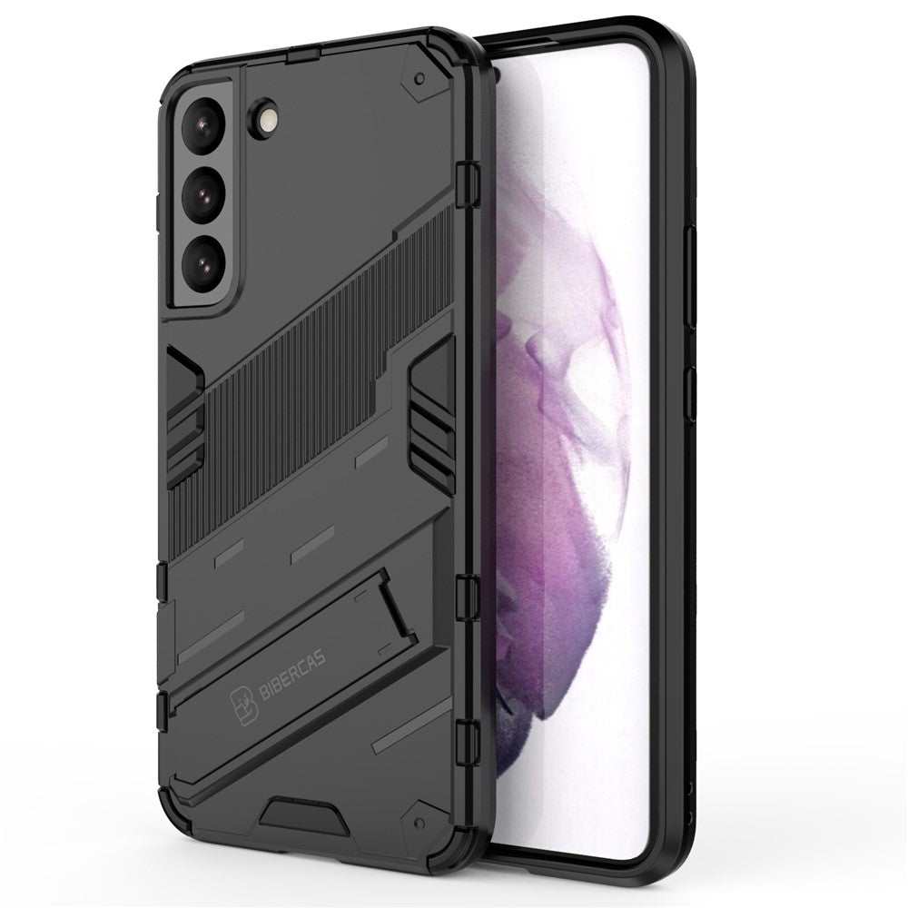 Soft TPU + Hard PC Back Phone Cover Anti-Scratch Cellphone Case with Kickstand for Samsung Galaxy S22+ 5G