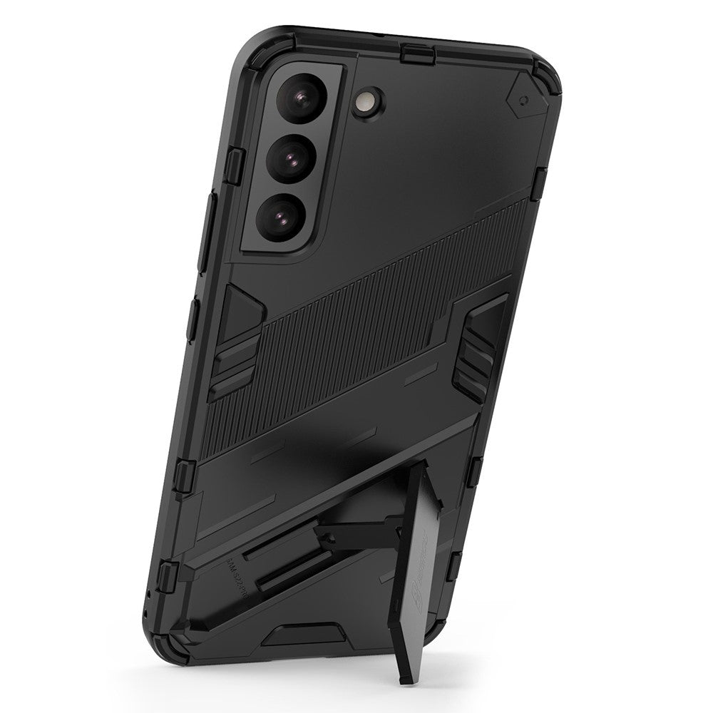 Soft TPU + Hard PC Back Phone Cover Anti-Scratch Cellphone Case with Kickstand for Samsung Galaxy S22+ 5G