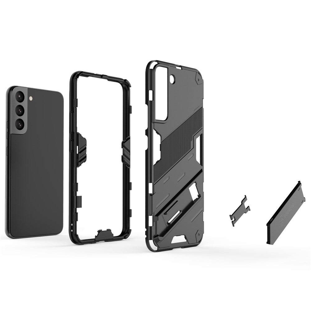Soft TPU + Hard PC Back Phone Cover Anti-Scratch Cellphone Case with Kickstand for Samsung Galaxy S22+ 5G