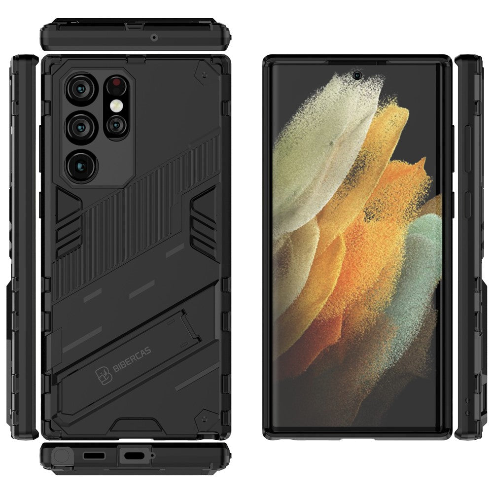 Stötsäkert TPU + PC-bakstycke för mobilmobil med stöd för Samsung Galaxy S22 Ultra 5G