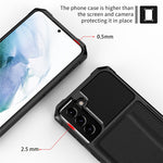ZM02 Stötsäkert Korthållare Stativ PU-läder + TPU Hybridskal mobilskal [Inbyggt magnetiskt metallark] för Samsung Galaxy S22+ 5G