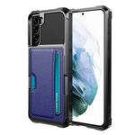 ZM02 Stötsäkert Korthållare Stativ PU-läder + TPU Hybridskal mobilskal [Inbyggt magnetiskt metallark] för Samsung Galaxy S22+ 5G