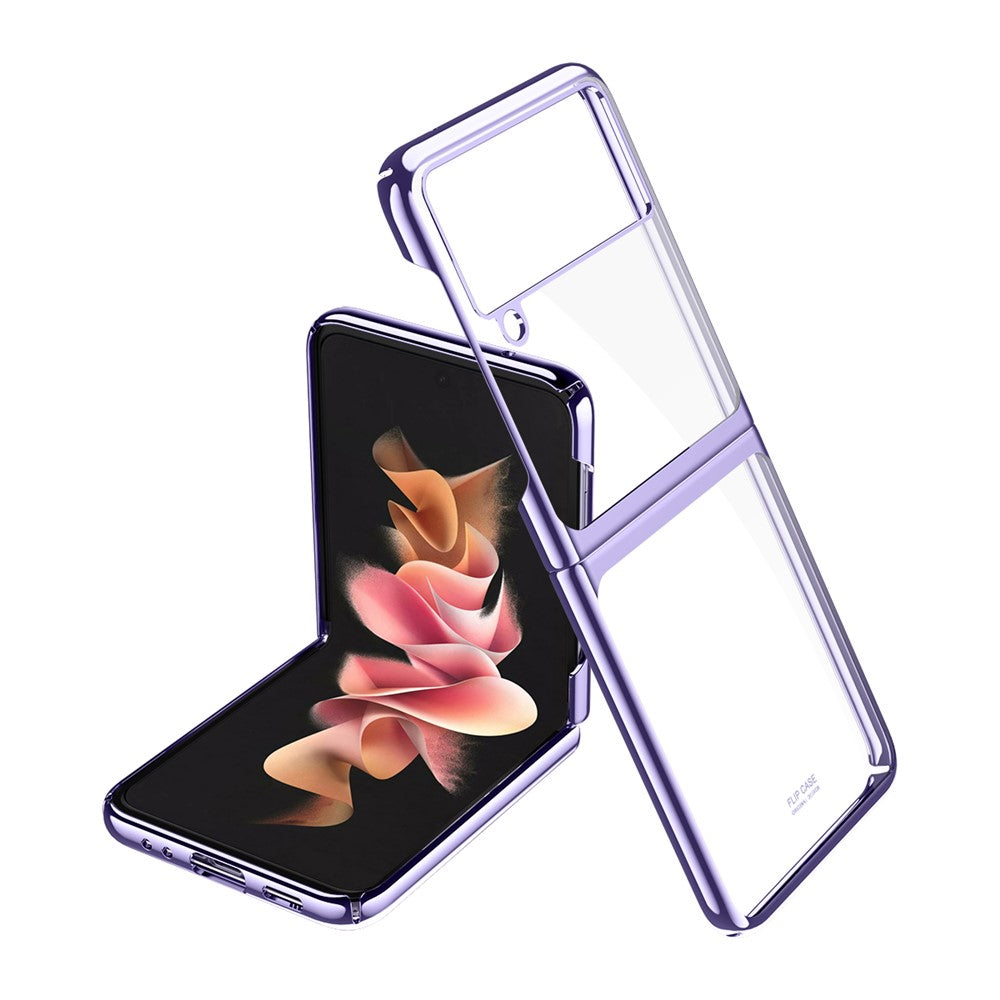 Shockproof Electroplating Folding Hard PC Phone Shell Mobile Phone Bag Case for Samsung Galaxy Z Flip3 5G