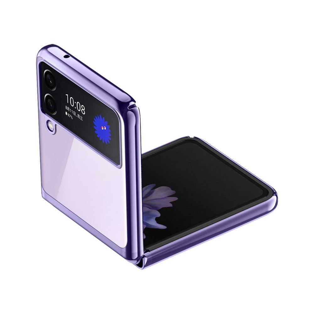 Shockproof Electroplating Folding Hard PC Phone Shell Mobile Phone Bag Case for Samsung Galaxy Z Flip3 5G