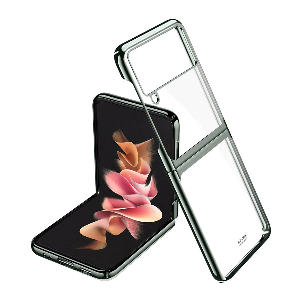 Shockproof Electroplating Folding Hard PC Phone Shell Mobile Phone Bag Case for Samsung Galaxy Z Flip3 5G