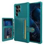 ZM03 cover til Samsung Galaxy S22 Ultra 5G med kortholder og stativ, blødt TPU+PU-lædercover