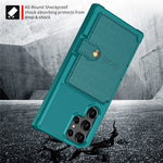 ZM03 cover til Samsung Galaxy S22 Ultra 5G med kortholder og stativ, blødt TPU+PU-lædercover