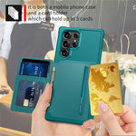 ZM03 cover til Samsung Galaxy S22 Ultra 5G med kortholder og stativ, blødt TPU+PU-lædercover