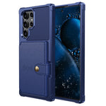 ZM03 cover til Samsung Galaxy S22 Ultra 5G med kortholder og stativ, blødt TPU+PU-lædercover