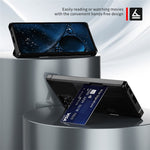 ZM02 Inbyggt magnetiskt metallplåt stötsäkert korthållare PU-läder + TPU hybridskal mobilskydd för Samsung Galaxy S22 Ultra 5G