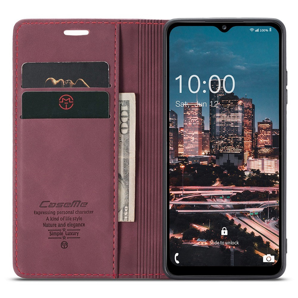 CASEME 013-serien mobilcover i flip-folio-design af PU-læder med stativ til Samsung Galaxy A13 5G / A04s 4G (164,7 mm)