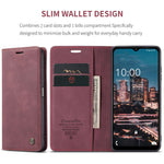 CASEME 013-serien mobilcover i flip-folio-design af PU-læder med stativ til Samsung Galaxy A13 5G / A04s 4G (164,7 mm)