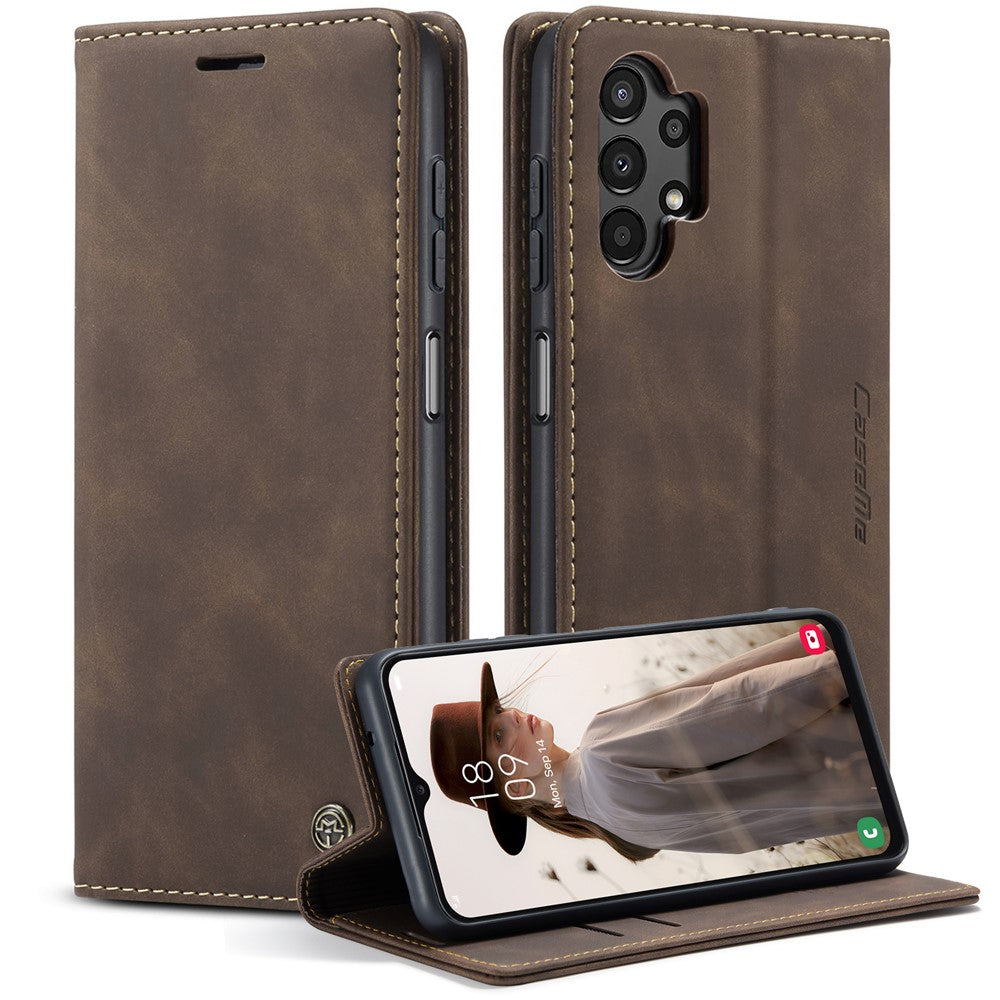 CASEME 013-serien mobilcover i flip-folio-design af PU-læder med stativ til Samsung Galaxy A13 5G / A04s 4G (164,7 mm)
