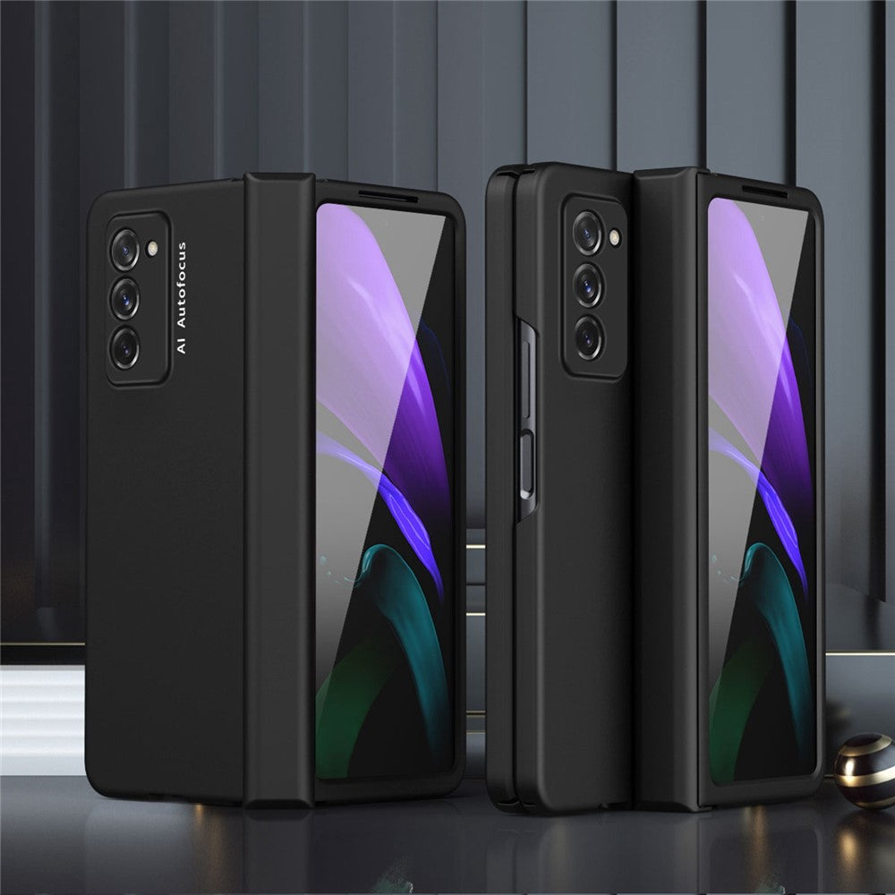 Full Protection Hinge Design Hard PC Folding Phone Case Cover with Glass Screen Protector for Samsung Galaxy Z Fold2 5G