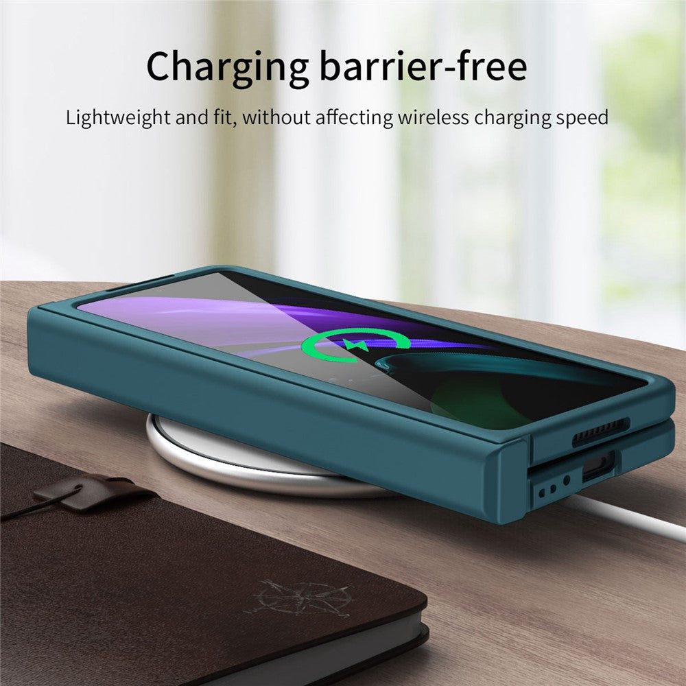 Full Protection Hinge Design Hard PC Folding Phone Case Cover with Glass Screen Protector for Samsung Galaxy Z Fold2 5G