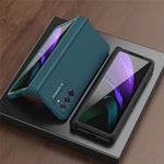 Full Protection Hinge Design Hard PC Folding Phone Case Cover with Glass Screen Protector for Samsung Galaxy Z Fold2 5G