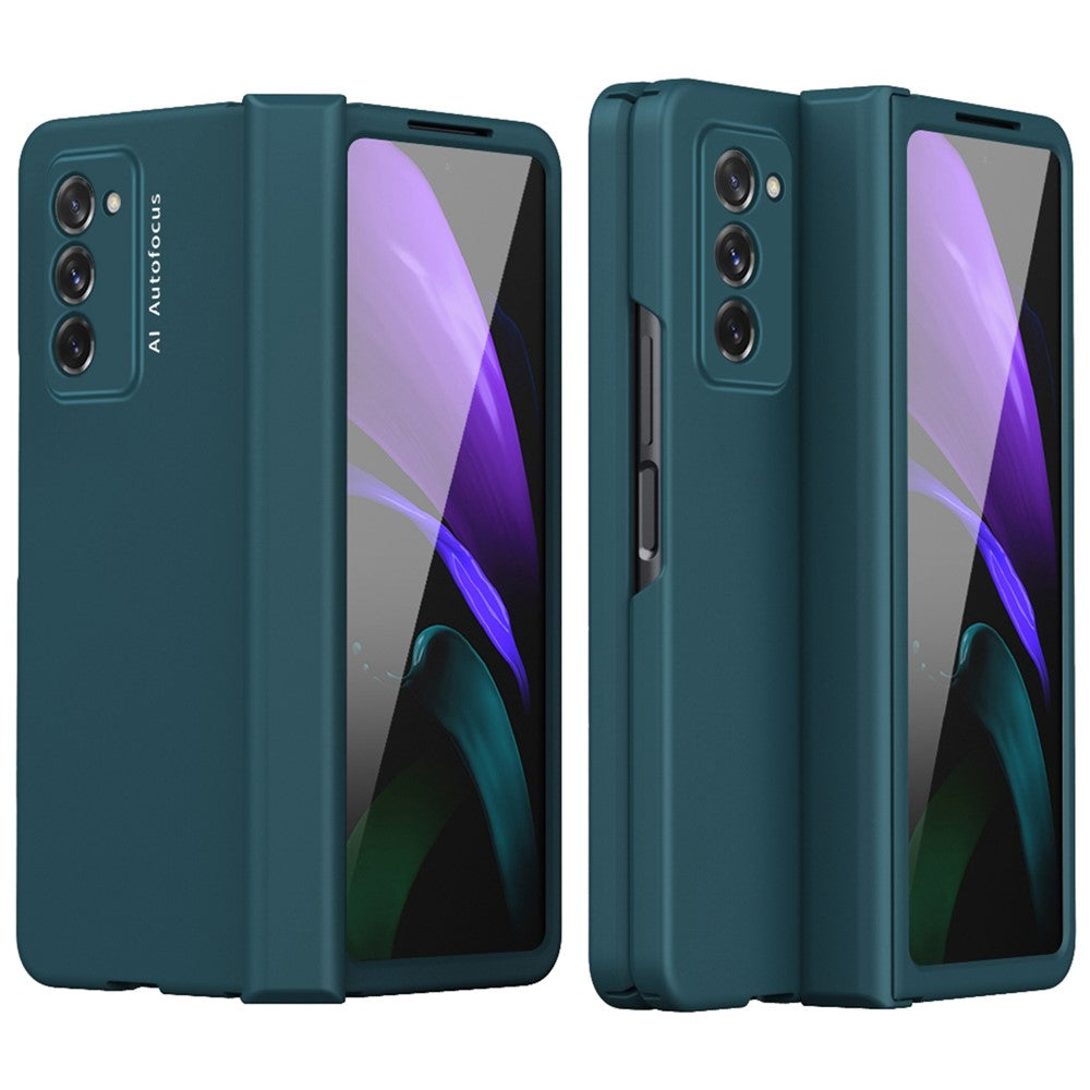 Full Protection Hinge Design Hard PC Folding Phone Case Cover with Glass Screen Protector for Samsung Galaxy Z Fold2 5G