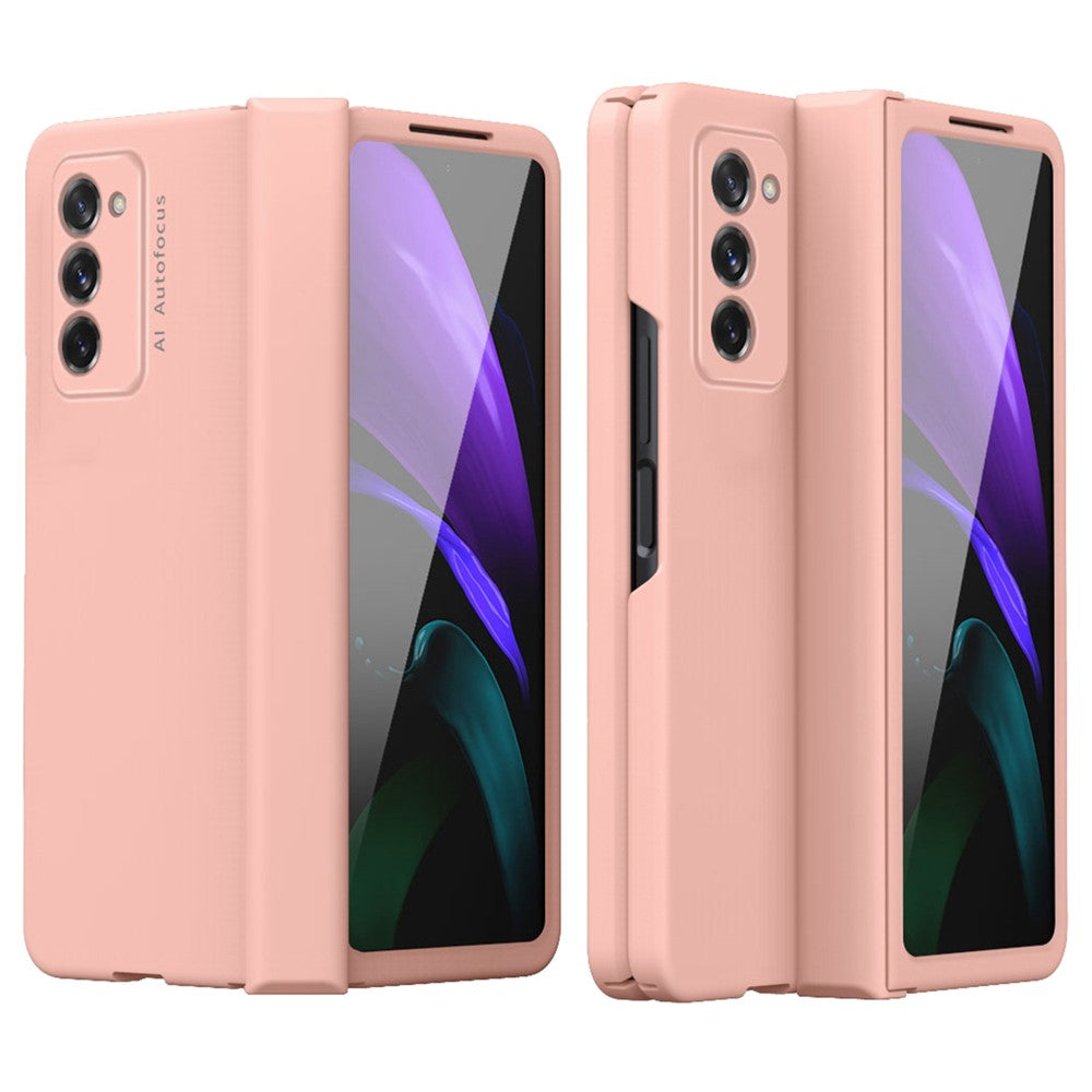 Full Protection Hinge Design Hard PC Folding Phone Case Cover with Glass Screen Protector for Samsung Galaxy Z Fold2 5G