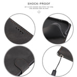 Stand PU Leather Wallet Case Magnetic Shockproof Cover with Wrist Strap for Samsung Galaxy A03s (164.2mm)