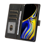 Stand PU Leather Wallet Case Magnetic Shockproof Cover with Wrist Strap for Samsung Galaxy A03s (164.2mm)