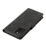Stand PU Leather Wallet Case Magnetic Shockproof Cover with Wrist Strap for Samsung Galaxy A03s (164.2mm)