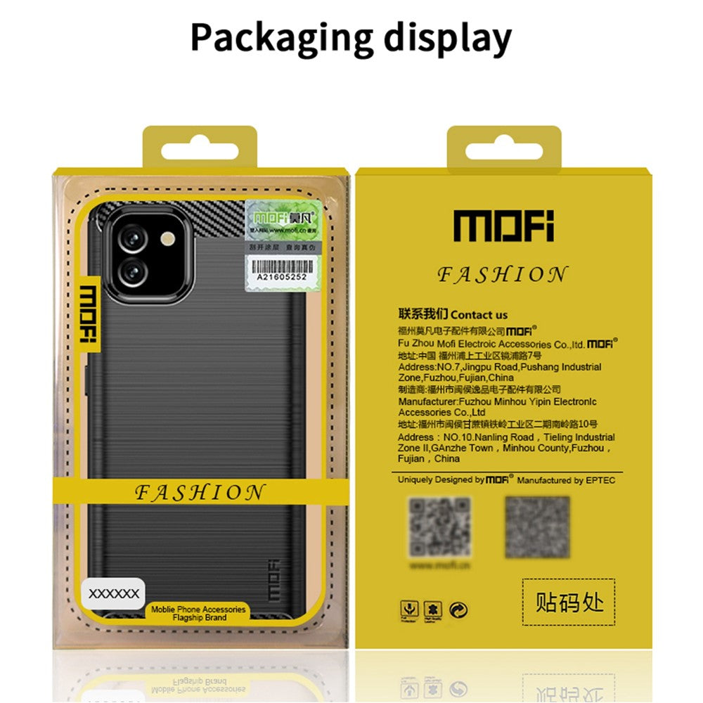 MOFI Til Samsung Galaxy A03 (164,2 mm) Carbon Fiber Tekstur Anti-fald Stødsikkert Børstet TPU Telefoncover