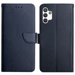 Til Samsung Galaxy A13 4G Enkel Farve Nappa Tekstur Ægte Læder + TPU Telefonetui Justerbart Stativ Kortholder Folio Flip Cover