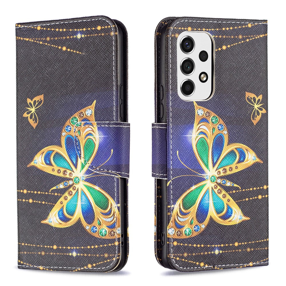 Shock Absorption Pattern Printing Folio Flip Leather Stand Wallet Phone Case for Samsung Galaxy A53 5G
