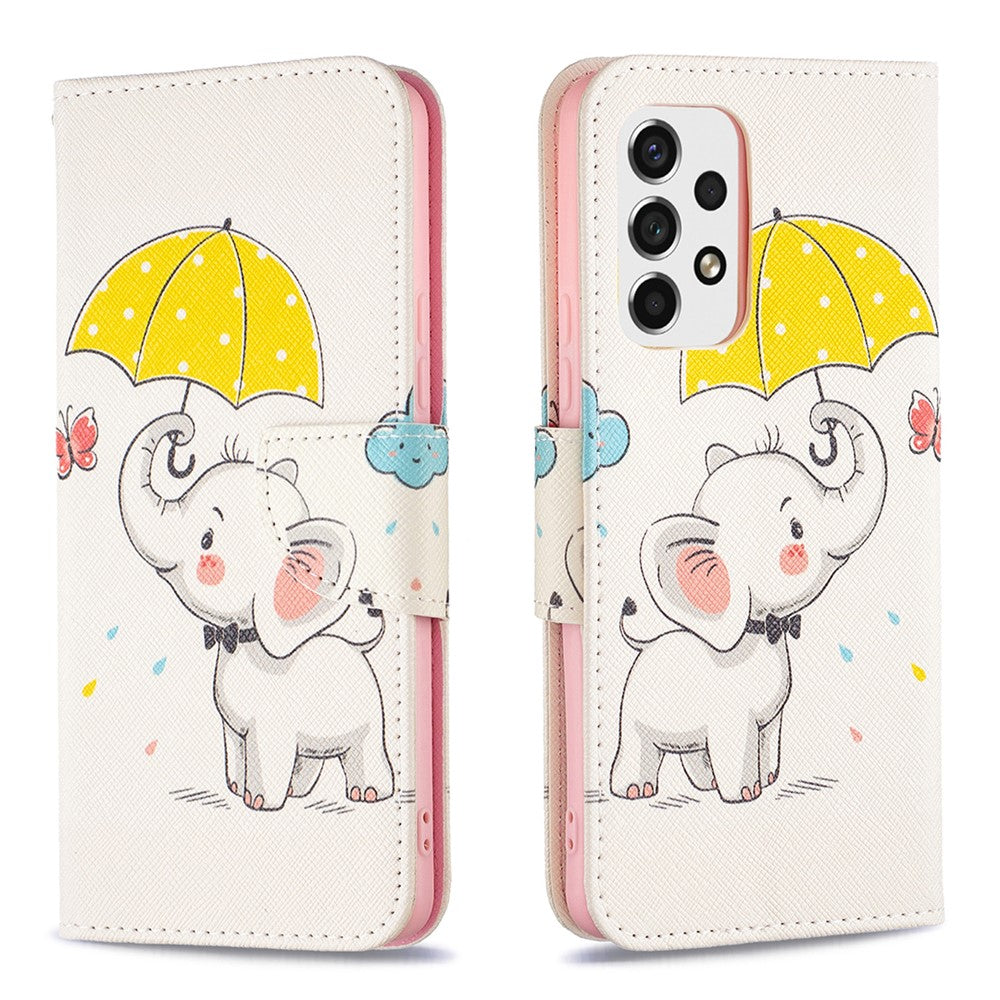 Stötdämpande mönstertryck Folio Flip Läder Plånboksfodral för Samsung Galaxy A53 5G