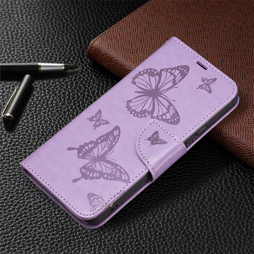 Cover med flere sommerfugleprægede mønstre i PU-læder, flip-pung, stativ og stødsikker beskyttelse med rem til Samsung Galaxy A53 5G
