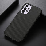 Kulstofibertekstur PU-læder + PC + TPU Ridsefast telefoncover til Samsung Galaxy A33 5G