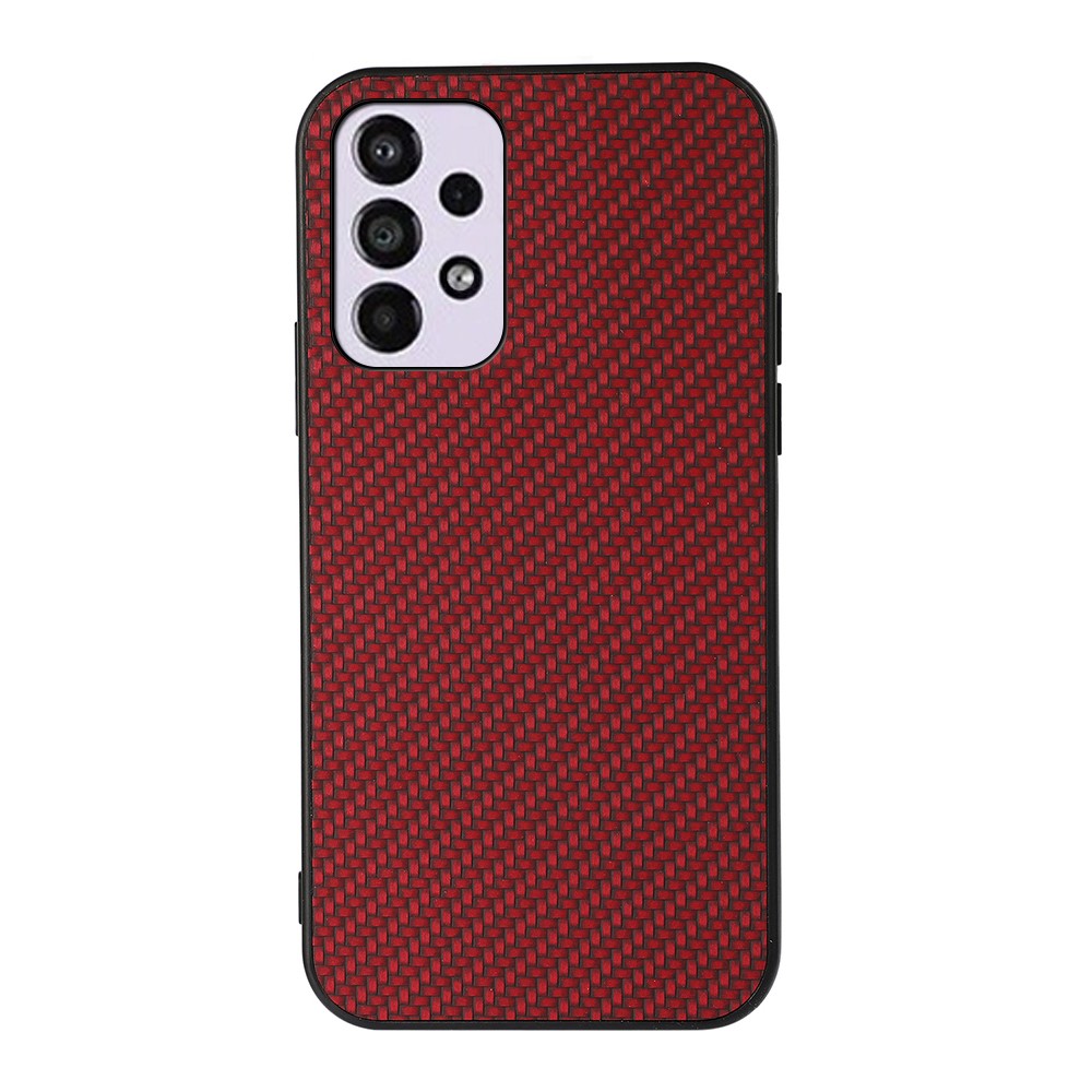 Kolfiberstruktur PU-läder + PC + TPU Reptåligt mobilskal till Samsung Galaxy A33 5G