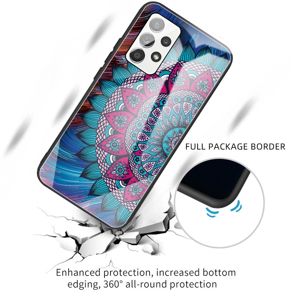 Flexibelt TPU-stötfångarskal med reptåligt mönster och härdat glas för Samsung Galaxy A53 5G