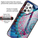 Flexibelt TPU-stötfångarskal med reptåligt mönster och härdat glas för Samsung Galaxy A53 5G