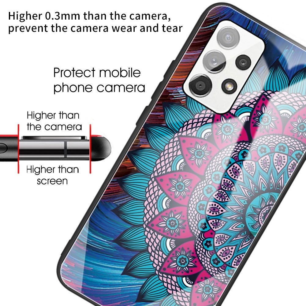 Flexibelt TPU-stötfångarskal med reptåligt mönster och härdat glas för Samsung Galaxy A53 5G