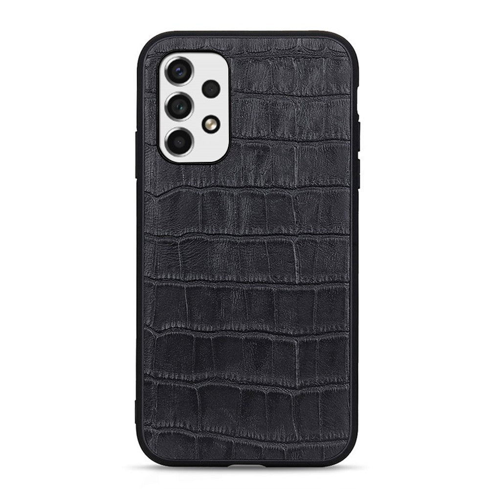 Genuine Leather Coated PC+TPU Case Crocodile Texture Anti-fall Cover for Samsung Galaxy A53 5G
