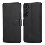 Vintage Texture Matte PU Leather Folio Flip Stand Case RFID Blocking Magnetic Wallet Cover for Samsung Galaxy S22 5G