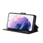 Vintage Texture Matte PU Leather Folio Flip Stand Case RFID Blocking Magnetic Wallet Cover for Samsung Galaxy S22 5G
