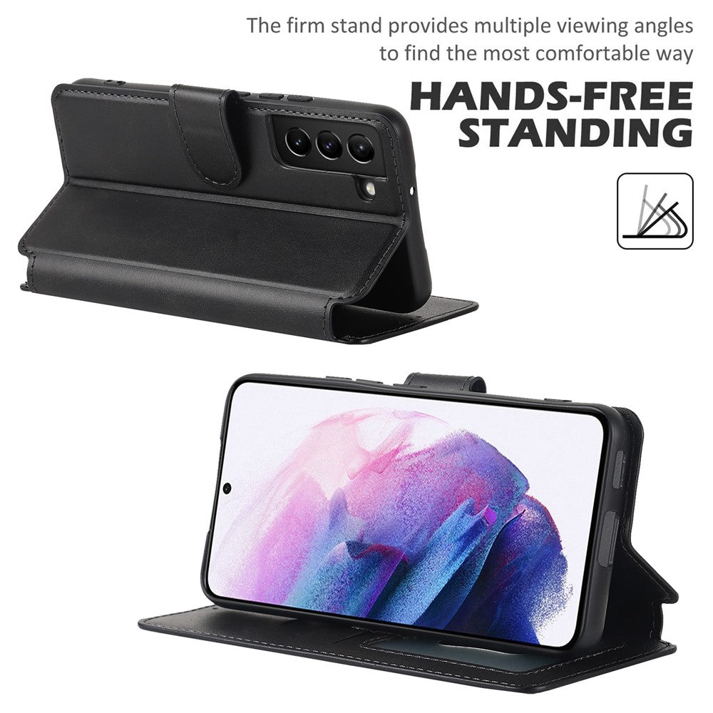 Vintage Texture Matte PU Leather Folio Flip Stand Case RFID Blocking Magnetic Wallet Cover for Samsung Galaxy S22 5G